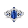 Thumbnail Image 4 of Enchanted Disney Cinderella 75th Anniversary Kyanite, Sapphire and 1/6 CT. T.W. Diamond Ring in Sterling Silver
