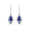 Thumbnail Image 1 of Enchanted Disney Cinderella 75th Anniversary Kyanite, Sapphire and 1/10 CT. T.W. Diamond Earrings in Sterling Silver