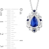 Thumbnail Image 3 of Enchanted Disney Cinderella 75th Anniversary Kyanite, Sapphire and 1/10 CT. T.W. Diamond Necklace in Sterling Silver