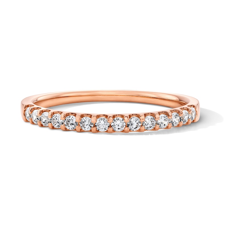 Main Image 1 of 1/4 CT. T.W. Certified Diamond Band in 14K Rose Gold (I/SI2)