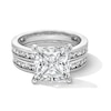 Thumbnail Image 1 of 5 CT. T.W. Princess-Cut Certified Lab-Grown Diamond Bridal Set in 14K White Gold (F/VS2)