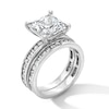 Thumbnail Image 2 of 5 CT. T.W. Princess-Cut Certified Lab-Grown Diamond Bridal Set in 14K White Gold (F/VS2)