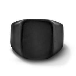 Signet Ring in Stainless Steel with Black Ion-Plate