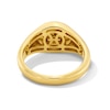Thumbnail Image 4 of Pavé-Set Lab-Created Aquamarine Pisces Zodiac Signet Ring in Sterling Silver with 18K Gold Plate
