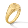 Thumbnail Image 3 of Pavé-Set Blue Topaz Sagittarius Zodiac Signet Ring in Sterling Silver with 18K Gold Plate