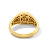 Thumbnail Image 4 of Pavé-Set Lab-Created Emerald Taurus Zodiac Signet Ring in Sterling Silver with 18K Gold Plate
