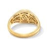 Thumbnail Image 4 of Pavé-Set Lab-Created Ruby Cancer Zodiac Signet Ring in Sterling Silver with 18K Gold Plate