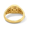 Thumbnail Image 4 of Pavé-Set Citrine Scorpio Zodiac Signet Ring in Sterling Silver with 18K Gold Plate