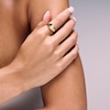 Thumbnail Image 2 of Lab-Created Opal Libra Zodiac Signet Ring in Sterling Silver with 18K Gold Plate
