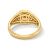 Thumbnail Image 4 of Lab-Created Opal Libra Zodiac Signet Ring in Sterling Silver with 18K Gold Plate