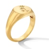 Thumbnail Image 3 of Pavé-Set Peridot Leo Zodiac Signet Ring in Sterling Silver with 18K Gold Plate
