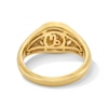 Thumbnail Image 4 of Pavé-Set Garnet Capricorn Zodiac Signet Ring in Sterling Silver with 18K Gold Plate