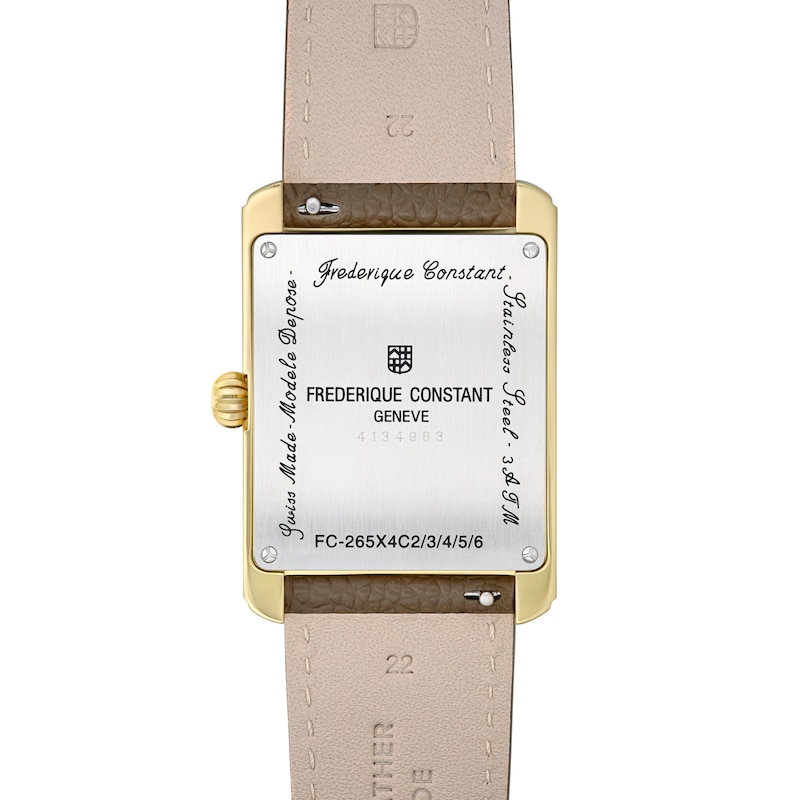 Main Image 3 of Men's Frederique Constant Classics Carrée Moon Phase Gold-Tone IP Watch with Silver-Tone Dial (Model: FC-265S4C5)