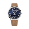 Thumbnail Image 1 of Men's Frederique Constant Classics Moon Phase Watch with Blue Dial and Brown Leather Strap (Model: FC-206RN3S6)