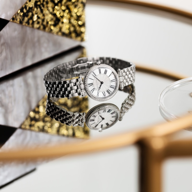 Main Image 5 of Ladies' Frederique Constant Art Deco 3/8 CT. T.W. Diamond Watch with Mother-of-Pearl Dial (Model: FC-200MPW2ARD6B)