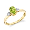 Thumbnail Image 1 of Oval Peridot and Diamond Accent Ring in 10K Gold