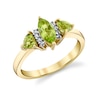Thumbnail Image 1 of Marquise- and Trillion-Cut Peridot with 1/20 CT. T.W. Diamond Ring in 10K Gold