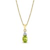 Thumbnail Image 1 of Oval Peridot and 1/20 CT. T.W. Diamond Necklace in 14K Gold