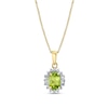 Thumbnail Image 1 of Oval Peridot and 1/5 CT. T.W. Diamond Pendant in 10K Gold