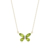 Thumbnail Image 1 of Marquise- and Pear-Shaped Peridot Butterfly and Diamond Accent Necklace in 14K Gold - 18.4"