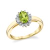 Thumbnail Image 1 of Oval Peridot and 1/5 CT. T.W. Diamond Halo Ring in 10K Gold