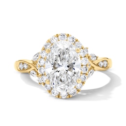 2-1/2 CT. T.W. Oval Certified Lab-Grown Diamond Frame Engagement Ring in 14K Gold (F/VS2)