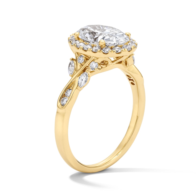Main Image 5 of 2-1/2 CT. T.W. Oval Certified Lab-Grown Diamond Frame Engagement Ring in 14K Gold (F/VS2)