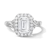 Thumbnail Image 1 of 2-1/2 CT. T.W. Emerald-Cut Certified Lab-Grown Diamond Frame Engagement Ring in 14K White Gold (F/VS2)