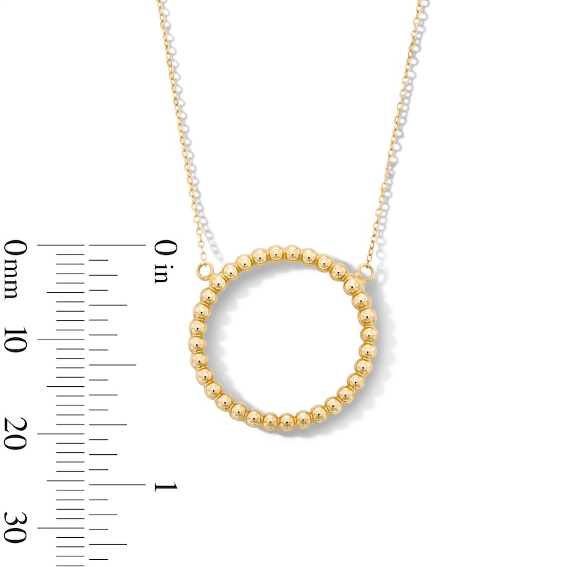 Main Image 4 of Beaded Circle Necklace in Hollow 10K Gold