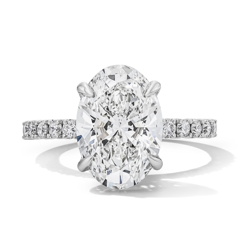 Main Image 1 of 4-1/2 CT. T.W. Oval Certified Lab-Grown Diamond Engagement Ring in 14K White Gold (F/VS2)