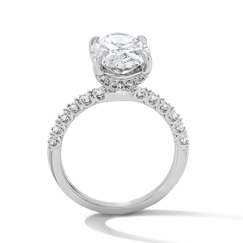 Main Image 3 of 4-1/2 CT. T.W. Oval Certified Lab-Grown Diamond Engagement Ring in 14K White Gold (F/VS2)