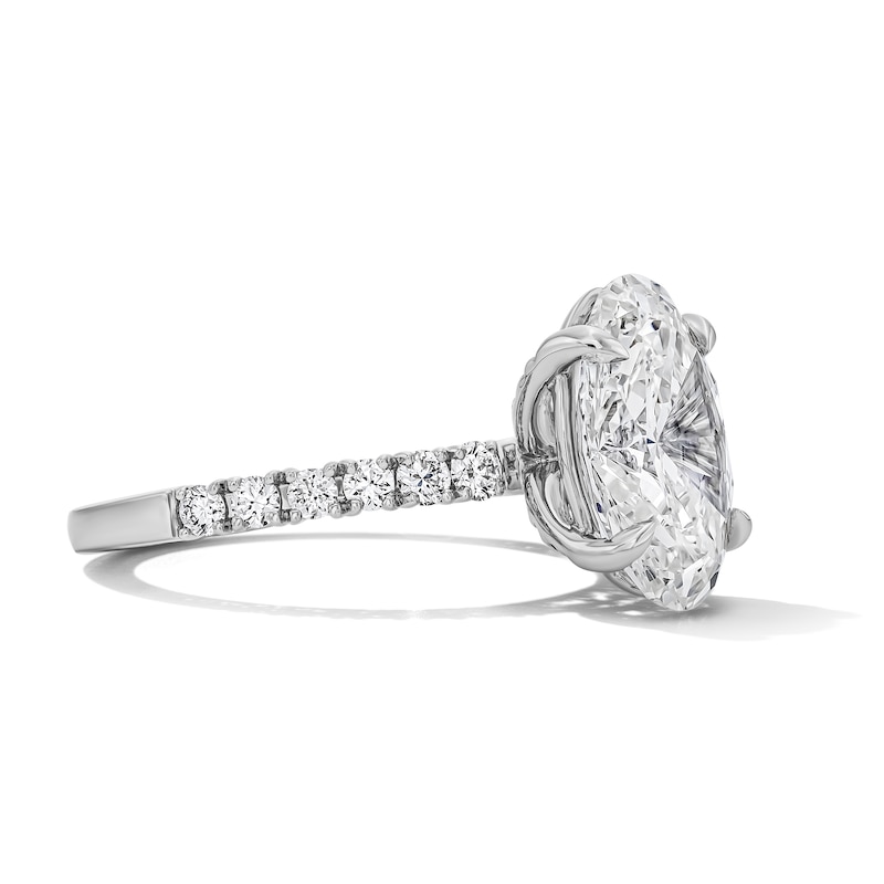 Main Image 4 of 4-1/2 CT. T.W. Oval Certified Lab-Grown Diamond Engagement Ring in 14K White Gold (F/VS2)