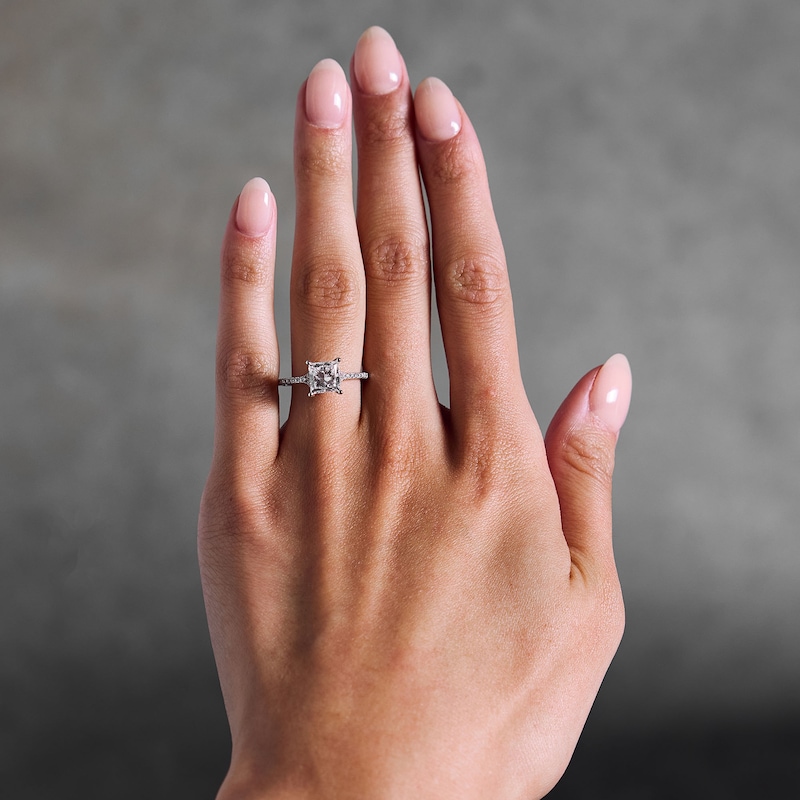 Main Image 2 of 2-1/4 CT. T.W. Princess-Cut Certified Lab-Grown Diamond Engagement Ring in 14K White Gold (F/VS2)