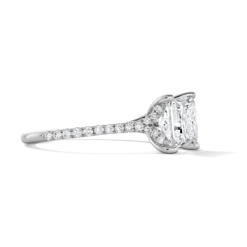 Main Image 4 of 2-1/4 CT. T.W. Princess-Cut Certified Lab-Grown Diamond Engagement Ring in 14K White Gold (F/VS2)