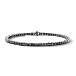 Black Spinel Tennis Bracelet in Black Rhodium-Plated Sterling Silver - 8.5"