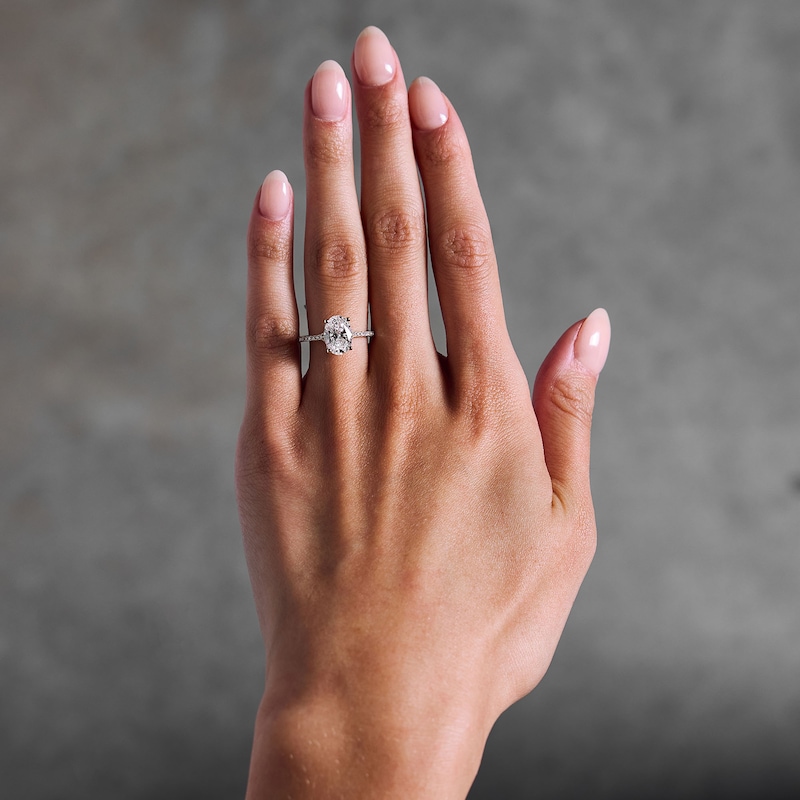 Main Image 2 of 2-1/4 CT. T.W. Oval Certified Lab-Grown Diamond Engagement Ring in 14K Gold (F/VS2)