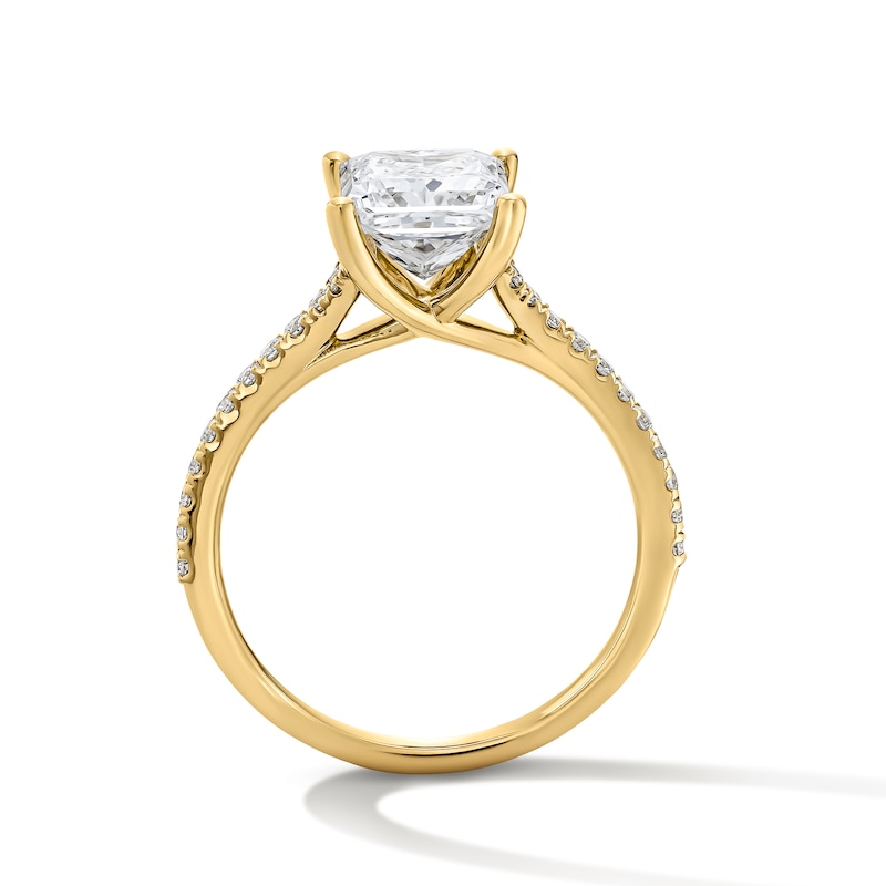 Main Image 3 of 2-1/4 CT. T.W. Princess-Cut Certified Lab-Grown Diamond Engagement Ring in 14K Gold (F/VS2)