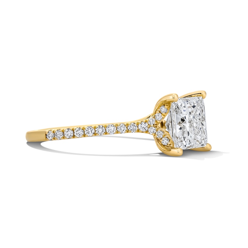 Main Image 4 of 2-1/4 CT. T.W. Princess-Cut Certified Lab-Grown Diamond Engagement Ring in 14K Gold (F/VS2)
