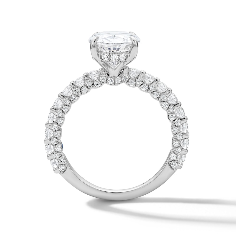 Main Image 3 of Vera Wang Love 5-1/5 CT. T.W. Oval Certified Lab-Grown Diamond Bridal Set in 14K White Gold (F/VS2)