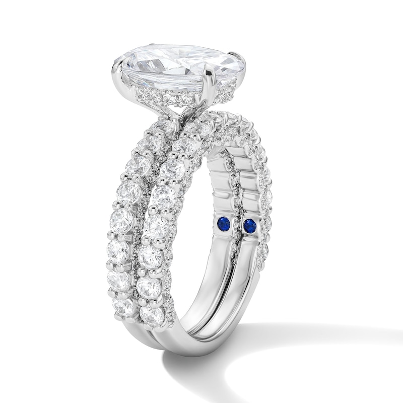 Main Image 5 of Vera Wang Love 5-1/5 CT. T.W. Oval Certified Lab-Grown Diamond Bridal Set in 14K White Gold (F/VS2)