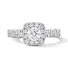 Thumbnail Image 1 of 1 CT. T.W. Certified Lab-Grown Diamond Cushion Frame Engagement Ring in 14K White Gold (F/VS2)