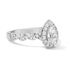 Thumbnail Image 4 of 1 CT. T.W. Pear-Shaped Certified Lab-Grown Diamond Frame Engagement Ring in 14K White Gold (F/VS2)