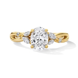 1-1/3 CT. T.W. Oval Certified Lab-Grown Diamond Engagement Ring in 14K Gold (F/VS2)