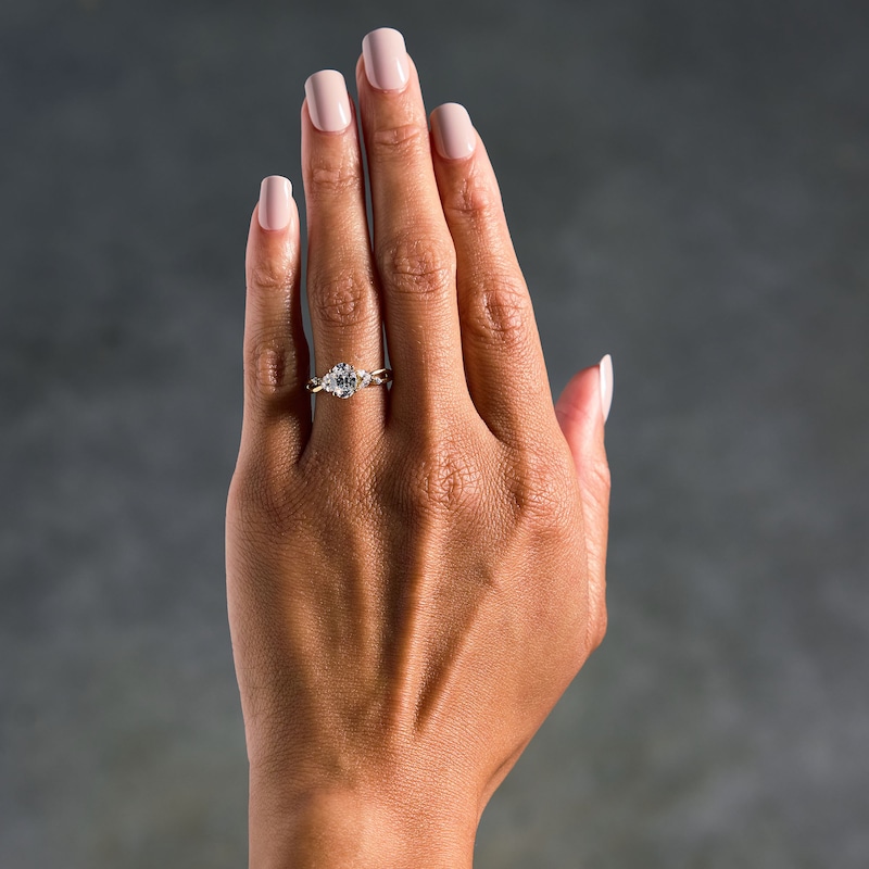 Main Image 2 of 1-1/3 CT. T.W. Oval Certified Lab-Grown Diamond Engagement Ring in 14K Gold (F/VS2)