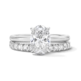 2 CT. T.W. Oval Certified Lab-Grown Diamond Bridal Set in 14K White Gold (F/VS2)