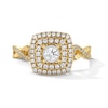 Thumbnail Image 1 of 1/2 CT. T.W. Diamond Double Cushion Frame Engagement Ring in 10K Gold