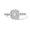Thumbnail Image 1 of 1/4 CT. T.W. Diamond Double Cushion Frame Promise Ring in 10K White Gold