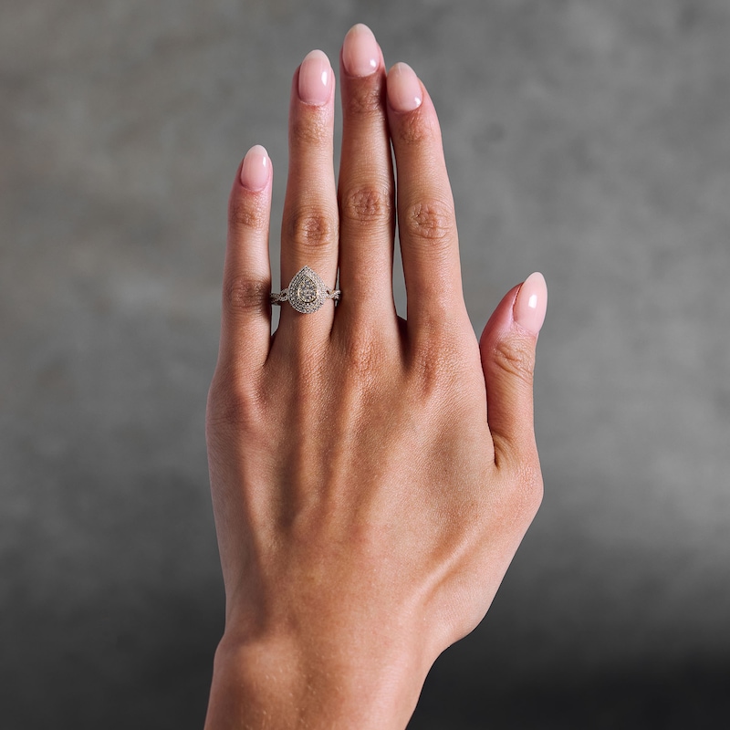 Main Image 2 of 1/2 CT. T.W. Multi-Diamond Double Frame Engagement Ring in 10K Gold