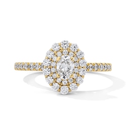 1/2 CT. T.W. Oval Lab-Grown Diamond Double Frame Promise Ring in 10K Gold (F/SI2)