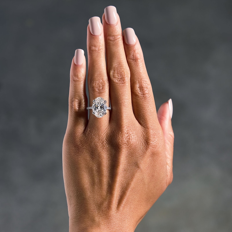 Main Image 2 of 8.23 CT. T.W. Oval-Cut Certified Lab-Grown Diamond Engagement Ring in 14K White Gold (F/VS2)